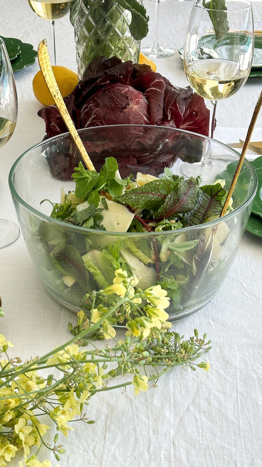 Leafy Greens with Pecorino, Herbs, and Maple Vinaigrette