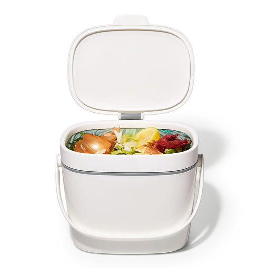 Easy-Clean Compost Bin - White