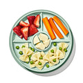 Stick & Stay Divided Plate - Opal