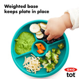 Silicone Divided Plate - Teal