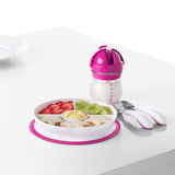 Stick & Stay Divided Plate - Pink