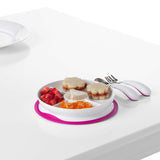 Stick & Stay Divided Plate - Pink
