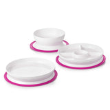 Stick & Stay Divided Plate - Pink