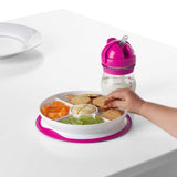 Stick & Stay Divided Plate - Pink