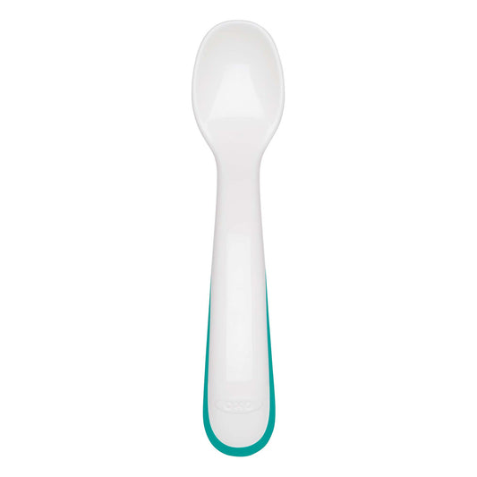 On the Go Plastic Feeding Spoon with Case - Teal