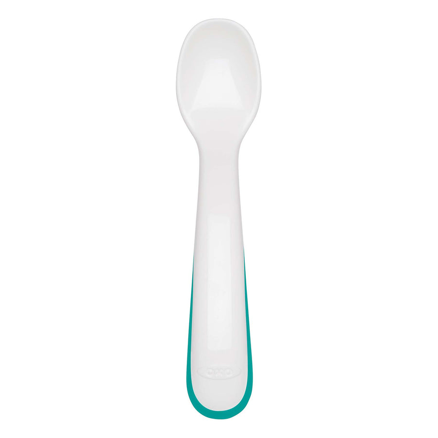 On the Go Plastic Feeding Spoon with Case - Teal