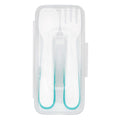 On the Go Plastic Feeding Spoon with Case - Teal