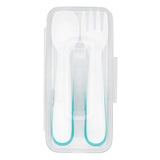 On the Go Plastic Feeding Spoon with Case - Teal