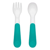 On the Go Plastic Feeding Spoon with Case - Teal