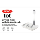 On the Go Drying Rack & Bottle Brush - Grey
