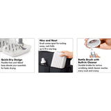 On the Go Drying Rack & Bottle Brush - Grey